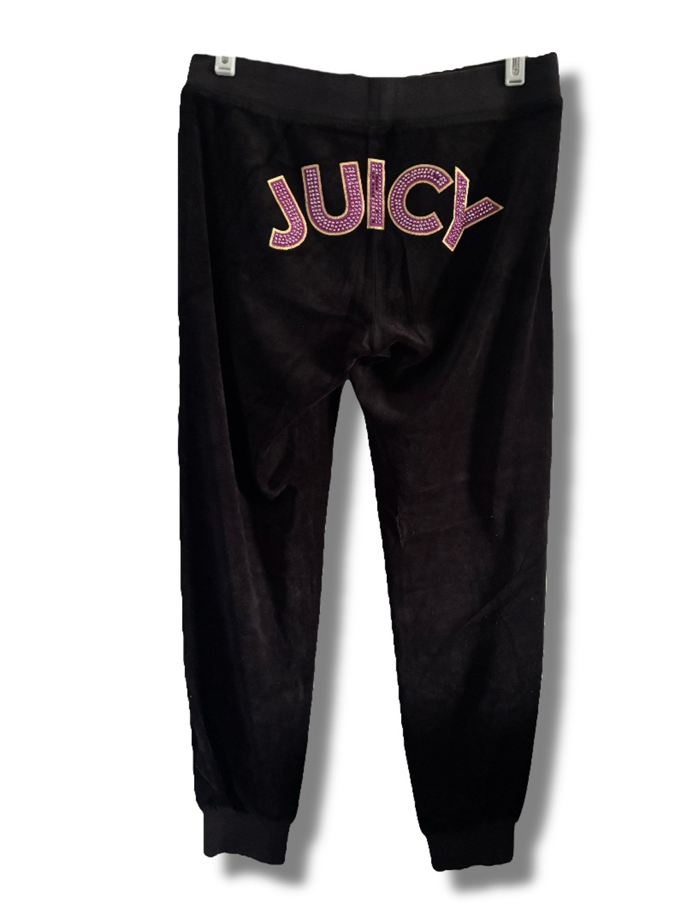VTG Y2K LE Juicy Couture Bedazzled Velour Black Label Pants XS